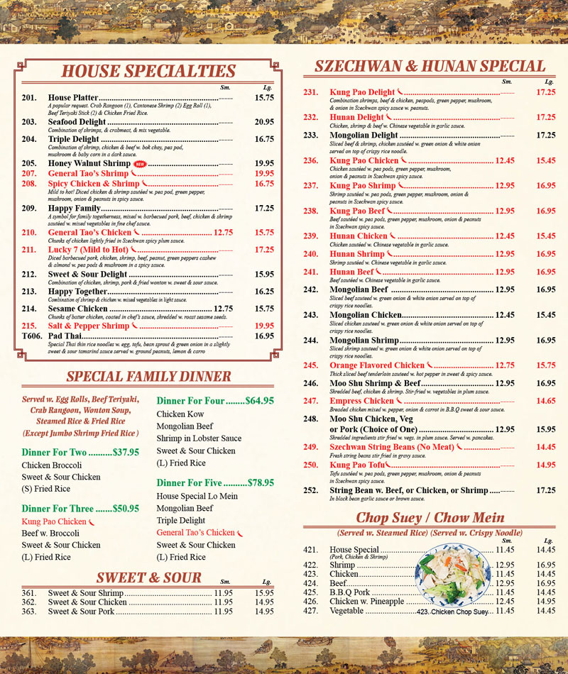 menu